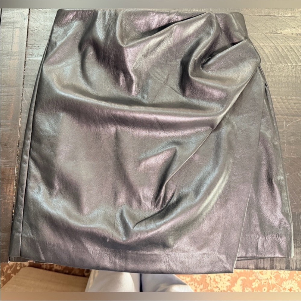 Aritzia Wilfred Black Faux Leather Mini Skirt